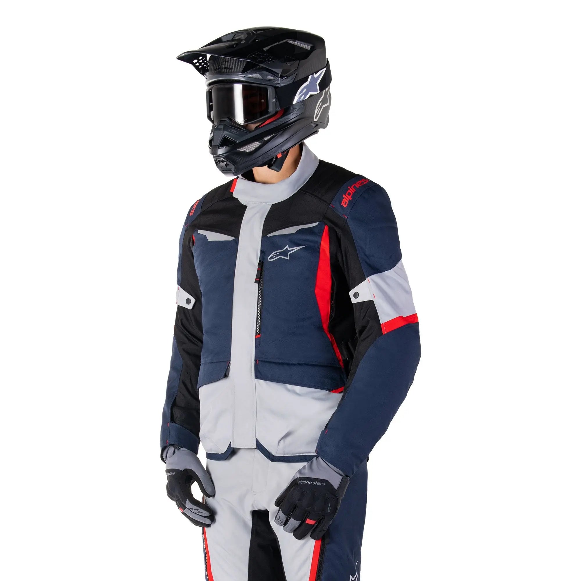 Alpinestars ST-1 Waterproof Textile Jacket Dark Blue / Black / Bright Red - FREE UK Shipping, FREE 365 Day Returns | Moto Central