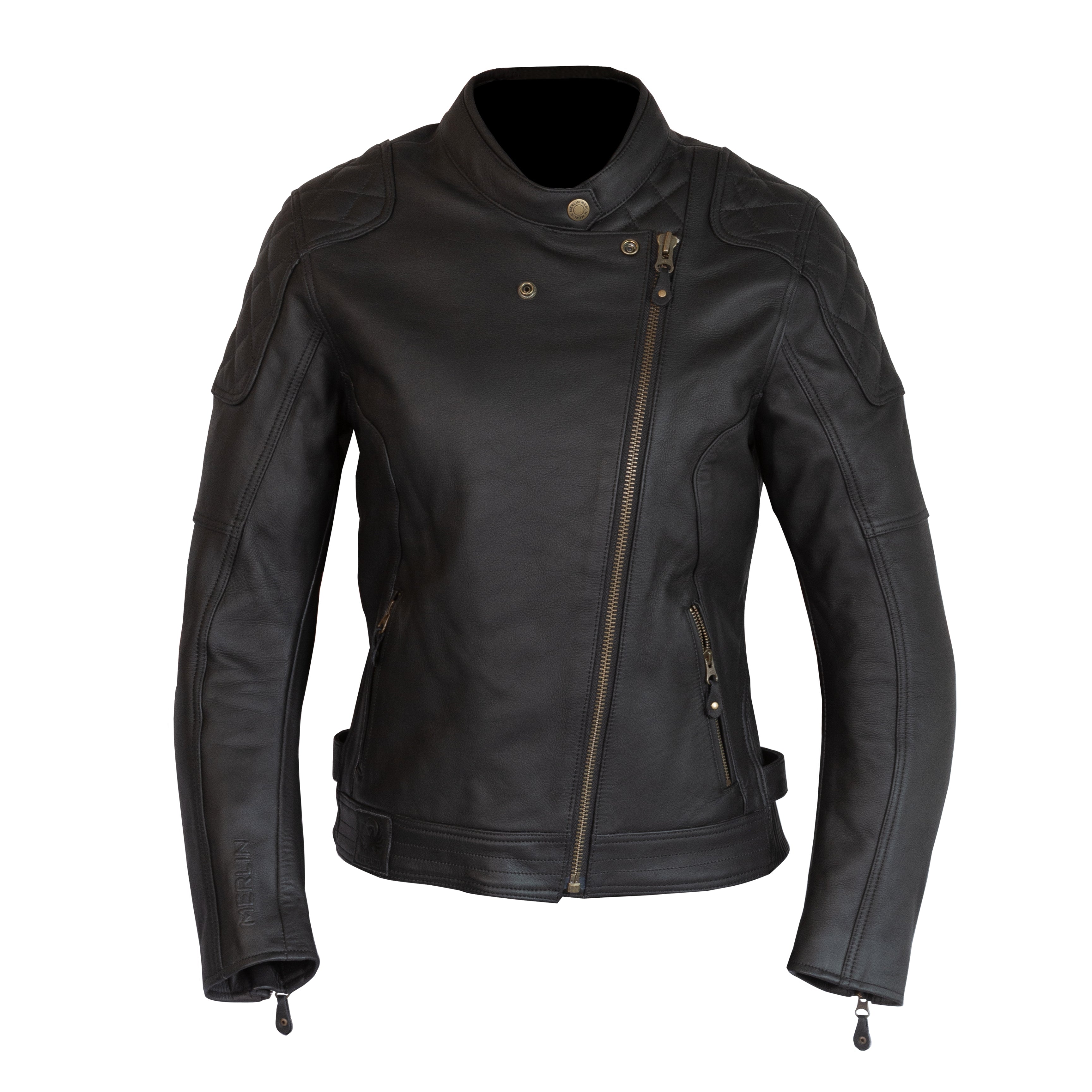 Merlin Bristol Café D3O Ladies Leather Jacket Black FREE UK Delivery, FREE 365 Day Returns | Moto Central