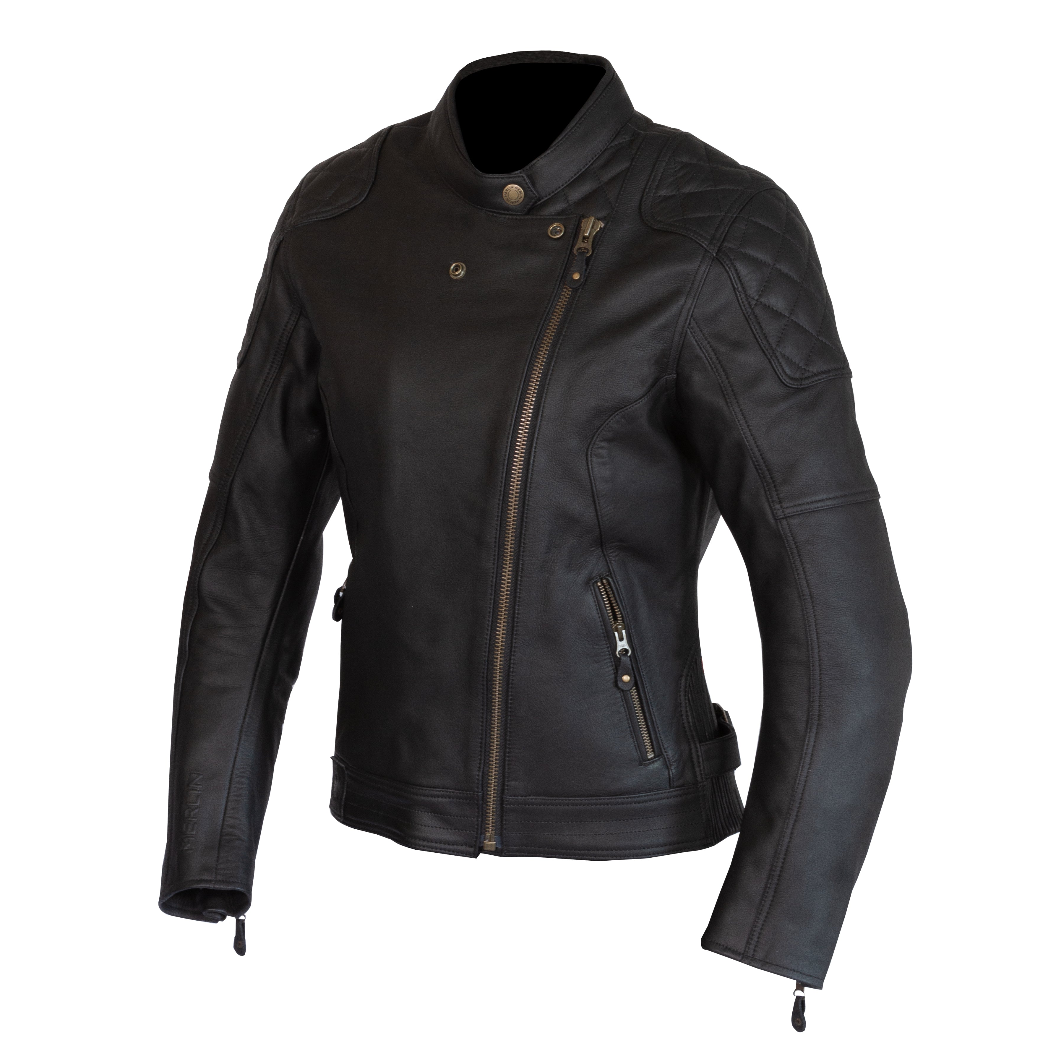 Merlin Bristol Café D3O Ladies Leather Jacket Black FREE UK Delivery, FREE 365 Day Returns | Moto Central