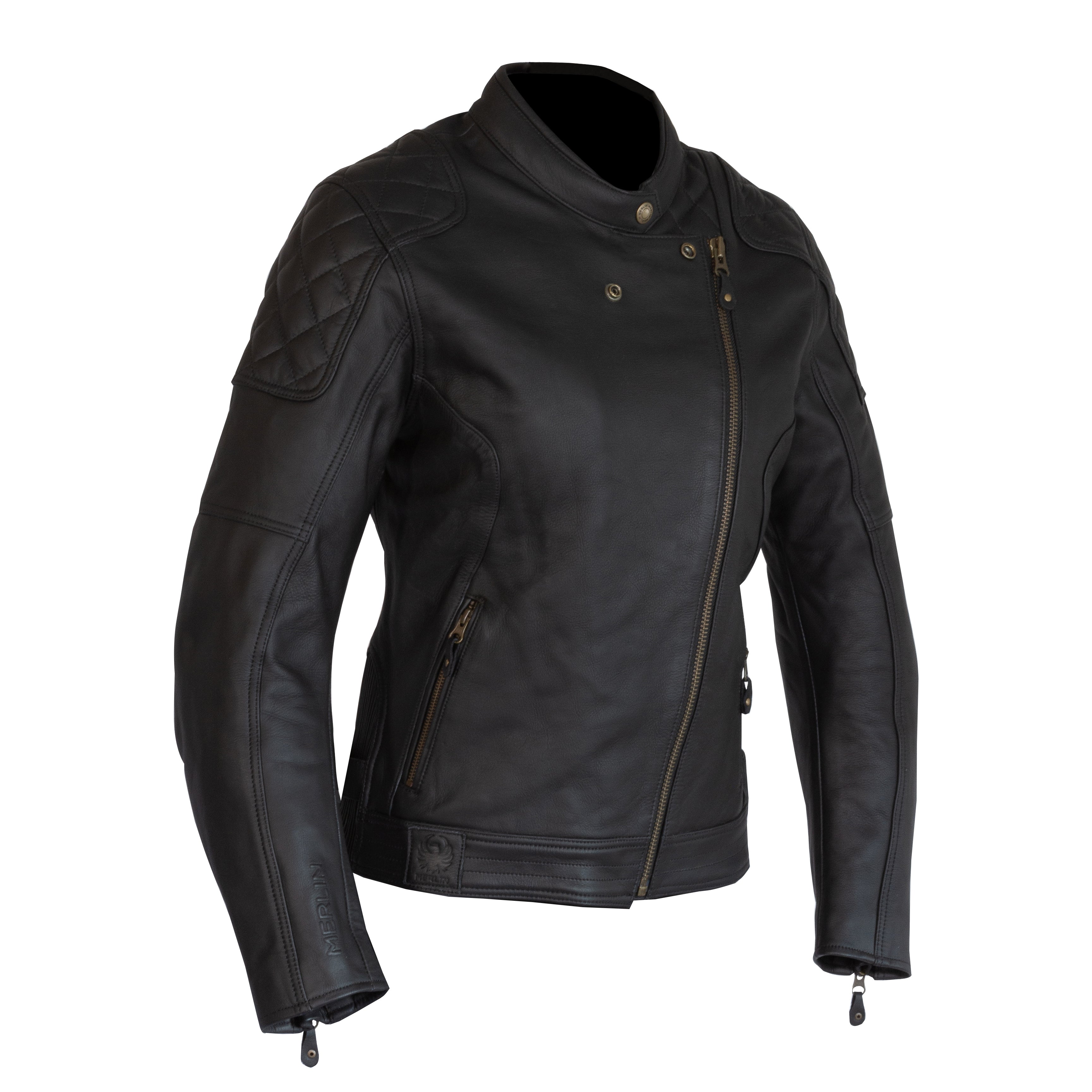 Merlin Bristol Café D3O Ladies Leather Jacket Black FREE UK Delivery, FREE 365 Day Returns | Moto Central