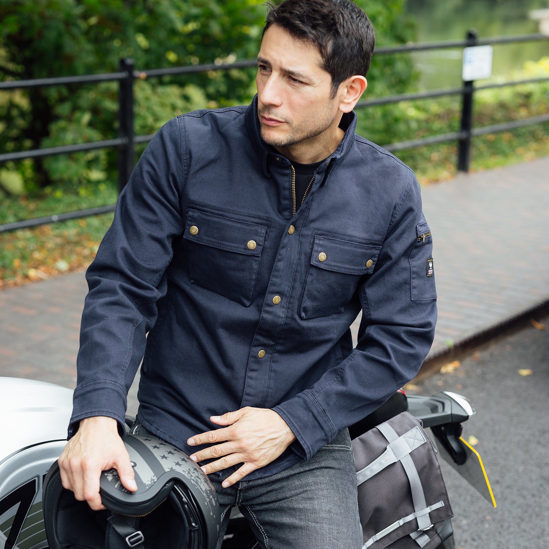 Merlin Brody D3O Single Layer Riding Shirt Navy FREE UK Delivery, FREE 365 Day Returns | Moto Central
