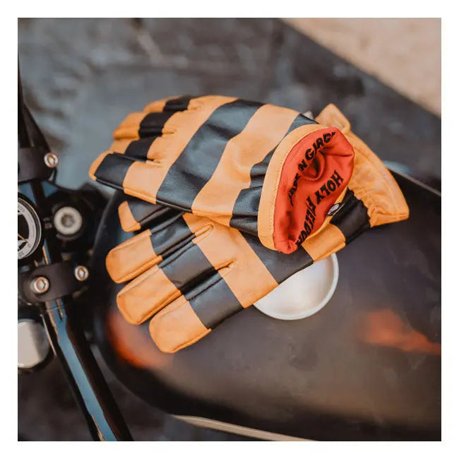 Holy Freedom Pitt Raw Leather Gloves Black / Brown - FREE UK Shipping, FREE 365 Day Returns | Moto Central