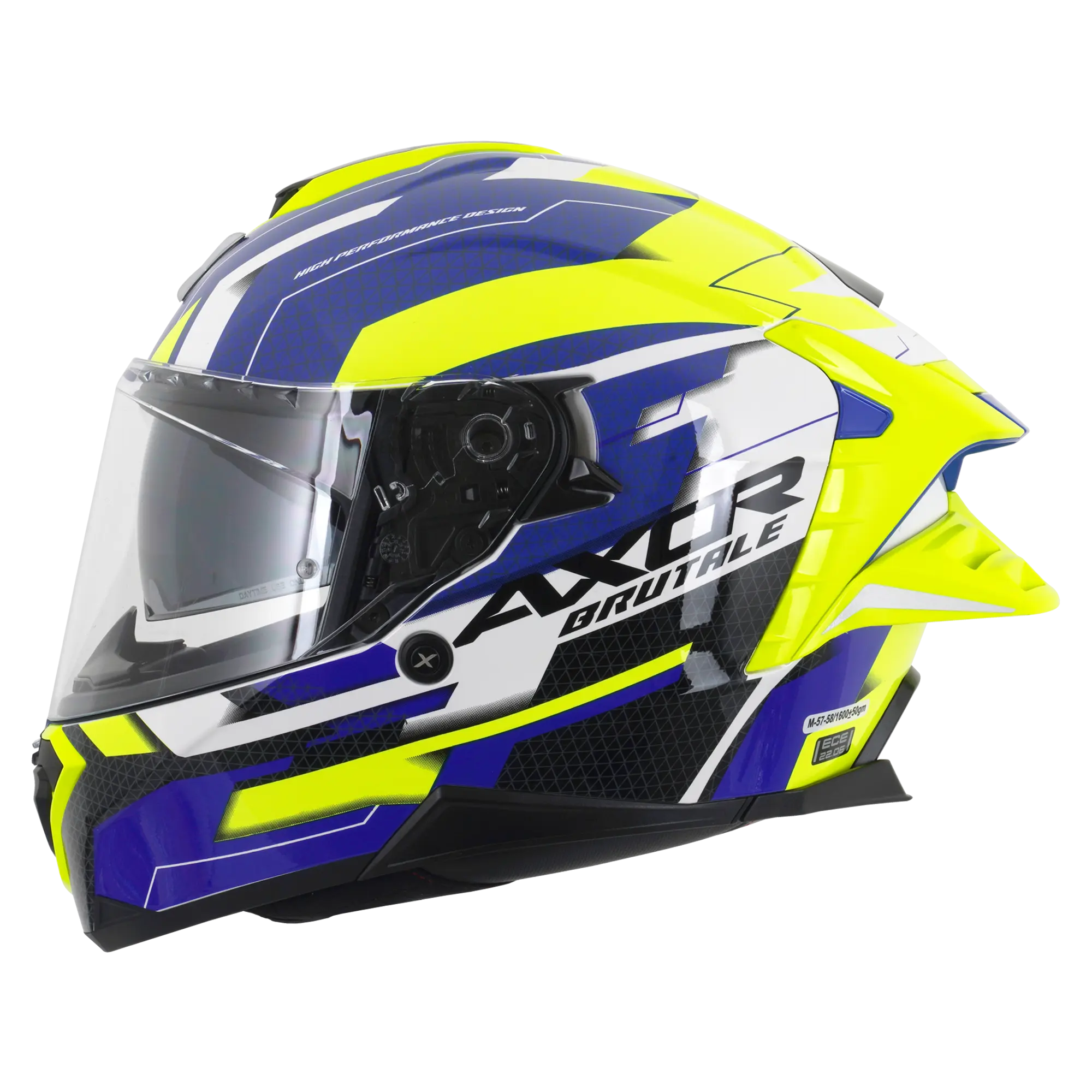 Axor Brutale With Dual Spoiler Plexus Blue / Fluo Yellow FREE UK Delivery, FREE 365 Day Returns | Moto Central