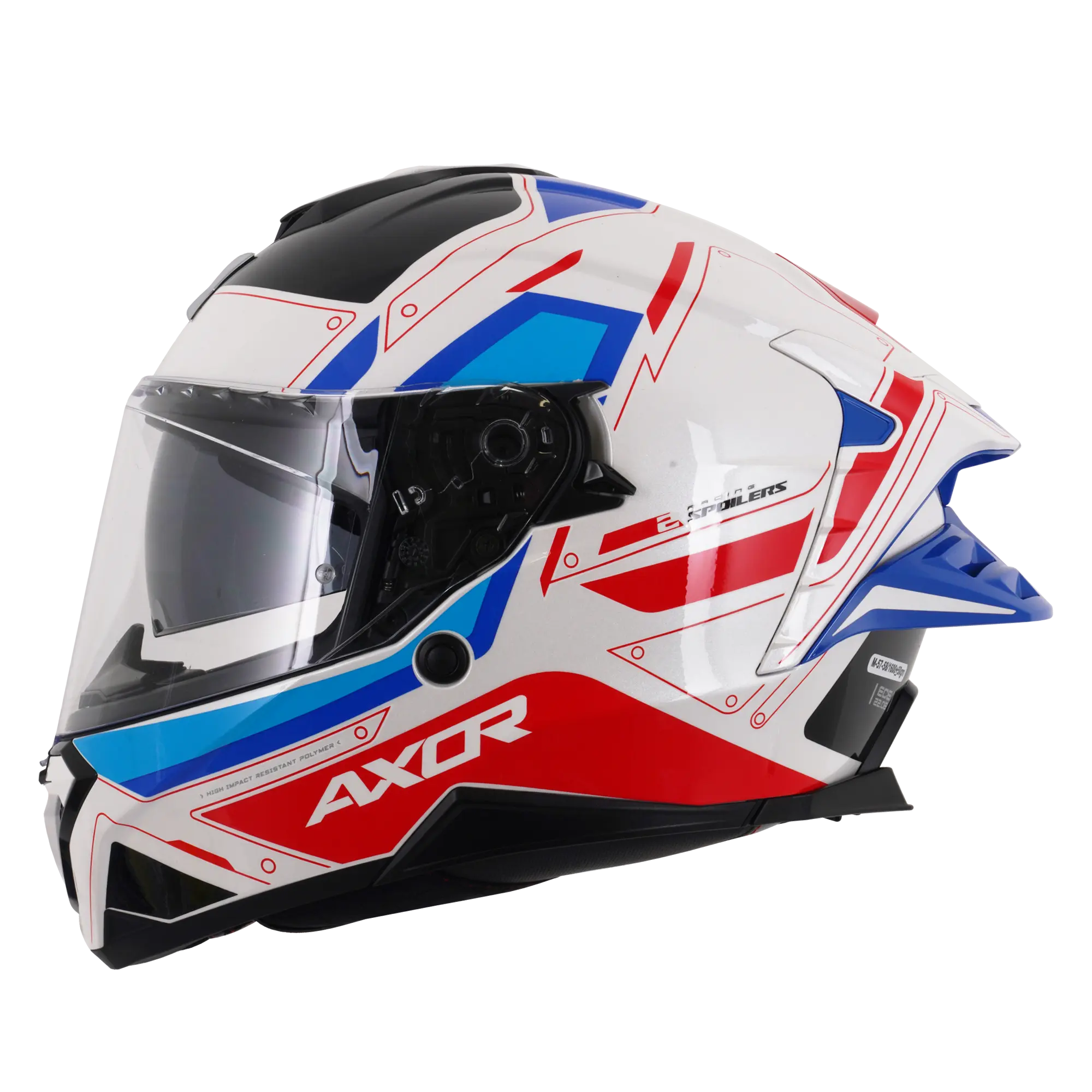 Axor Brutale With Dual Spoiler Ryden White / Red / Blue FREE UK Delivery, FREE 365 Day Returns | Moto Central