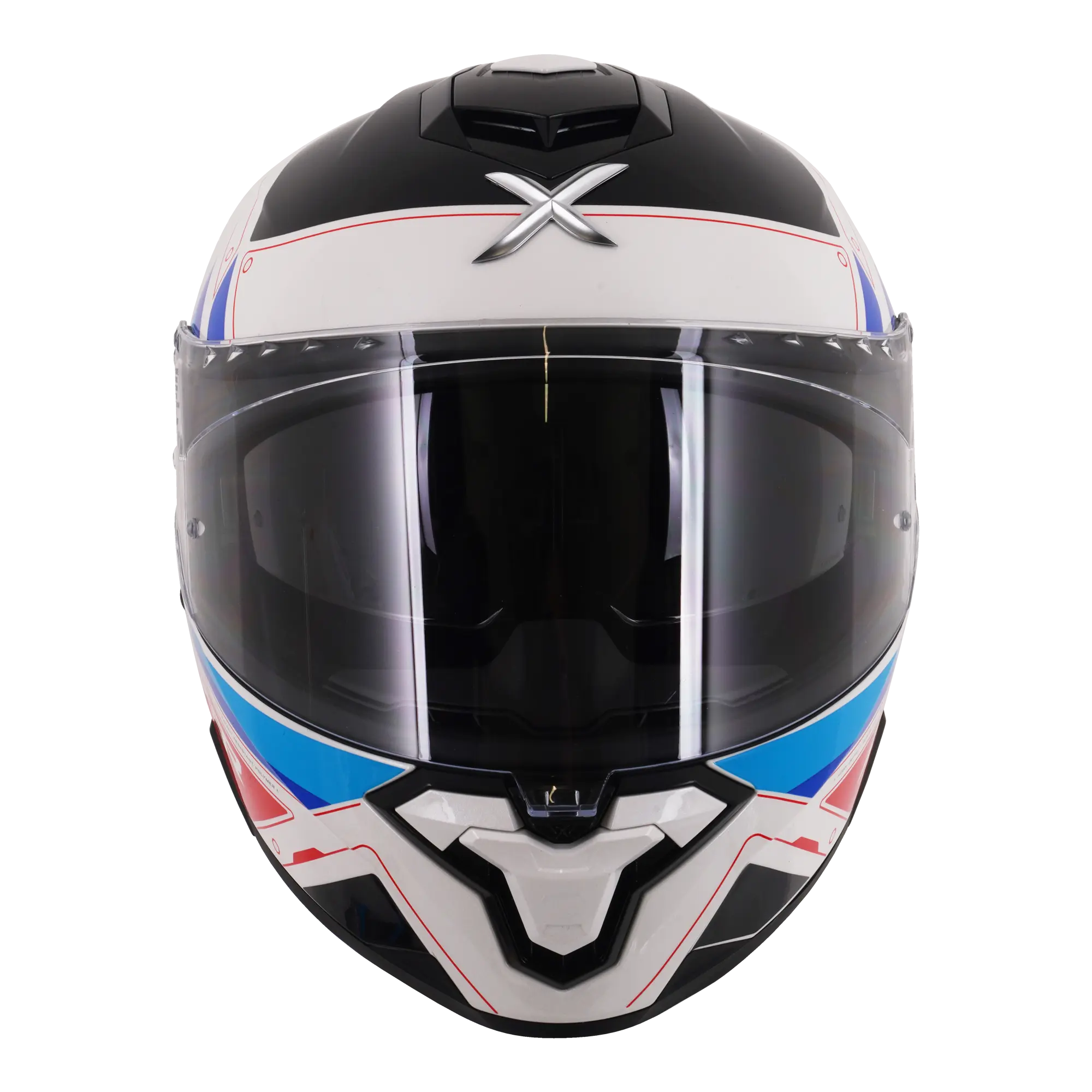 Axor Brutale With Dual Spoiler Ryden White / Red / Blue FREE UK Delivery, FREE 365 Day Returns | Moto Central