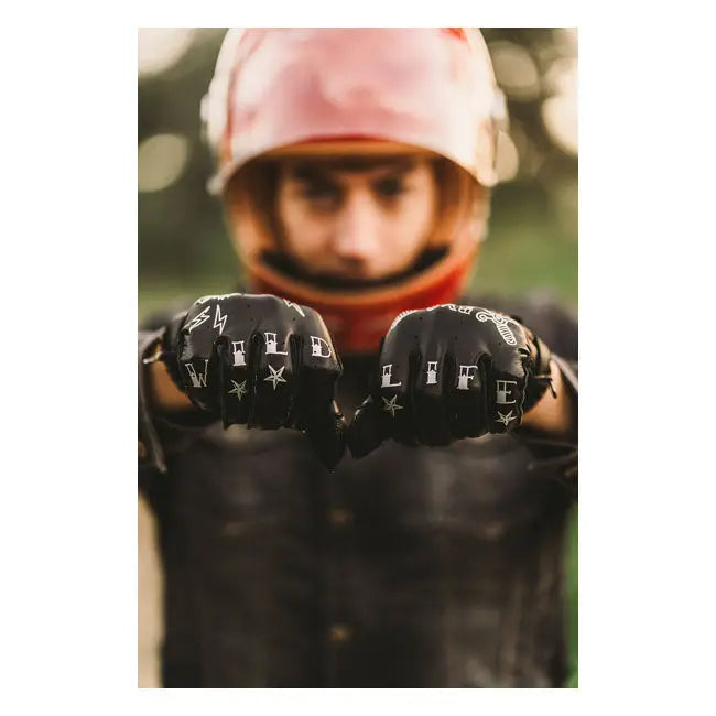 ByCity Second Skin Leather Gloves Tattoo Black - FREE UK Shipping, FREE 365 Day Returns | Moto Central