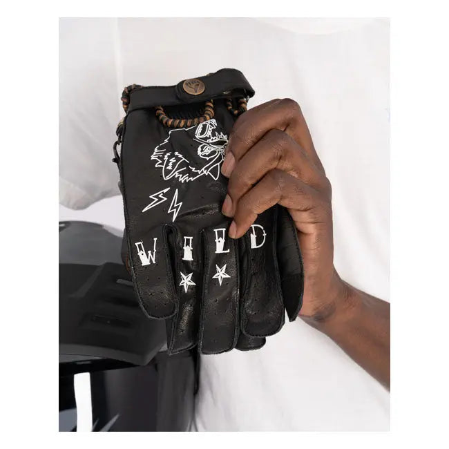 ByCity Second Skin Leather Gloves Tattoo Black - FREE UK Shipping, FREE 365 Day Returns | Moto Central