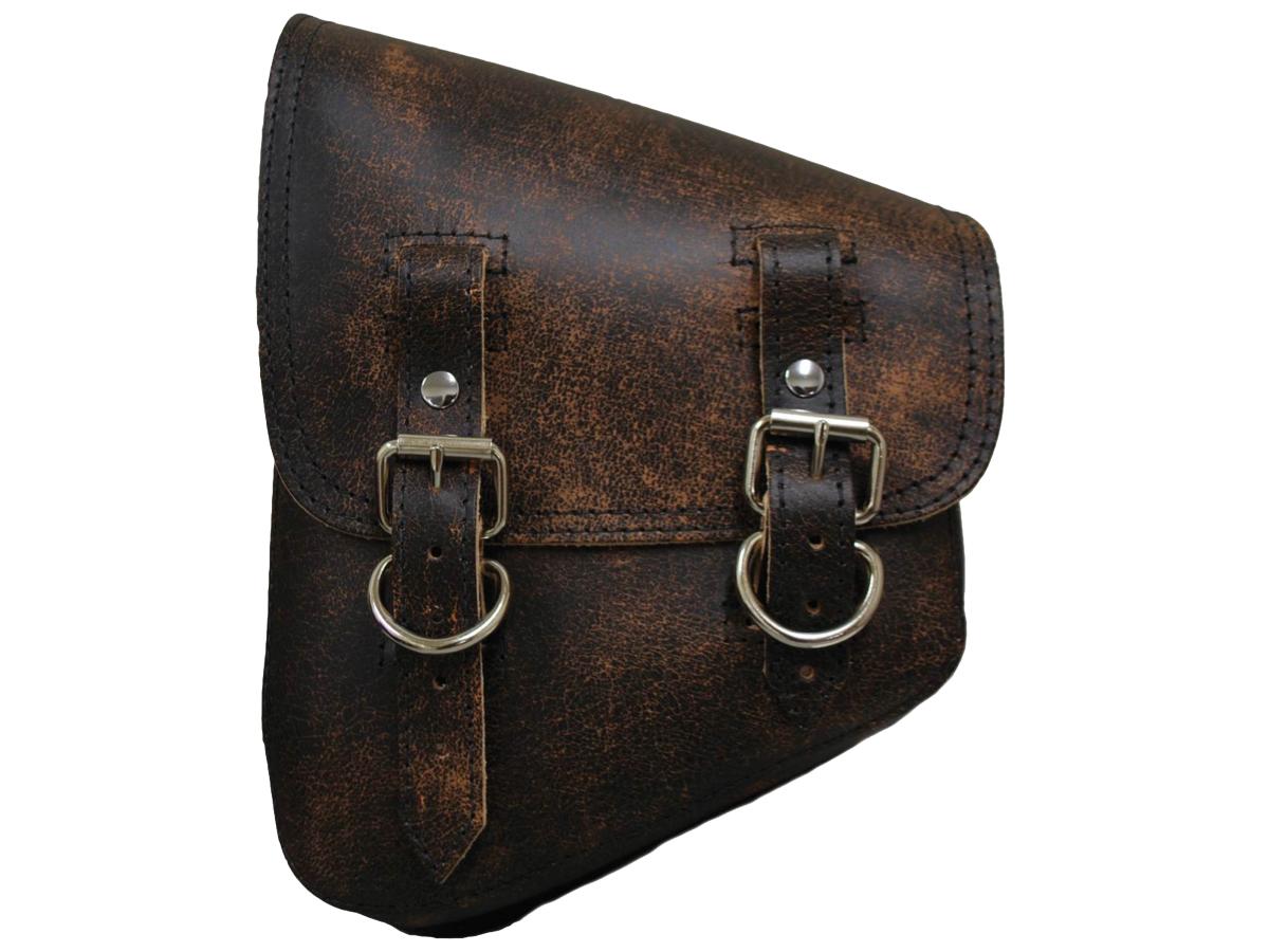 La Rosa Design Bolt-On Solo Left Saddlebag With Bracket Rustic Brown