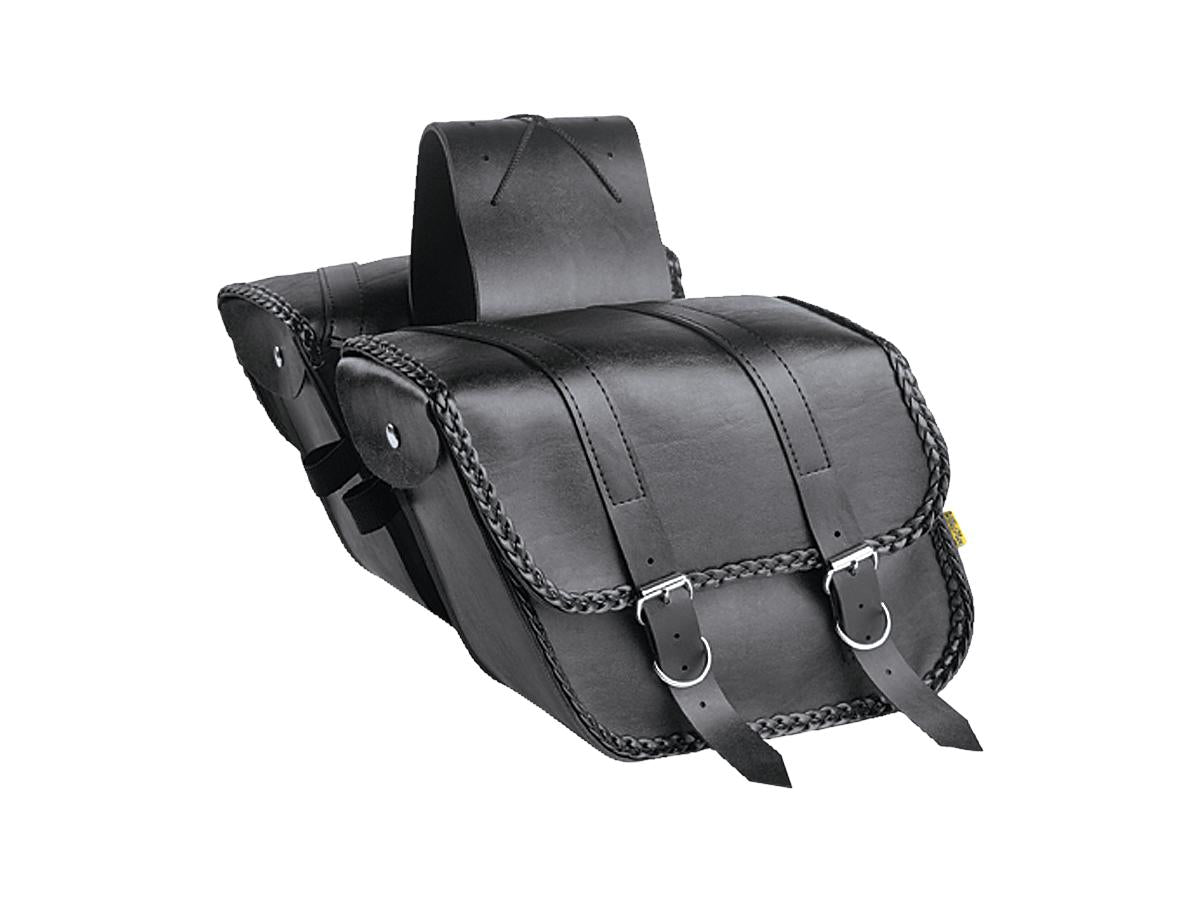Willie & Max Braided Slant Saddlebags Black SB707B