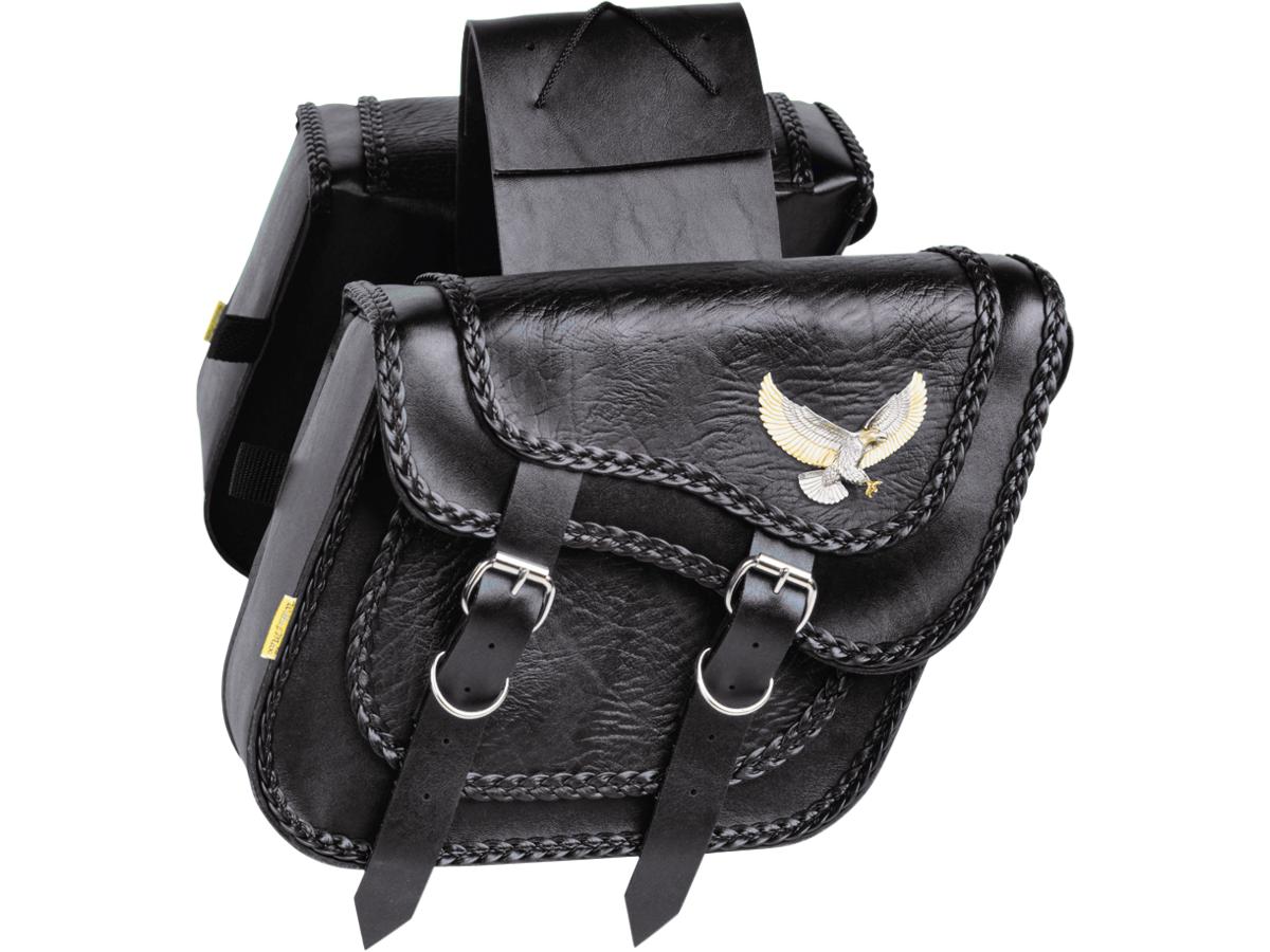 Willie & Max Black Magic Slant Throw Over Saddlebags Standard Black - 11" X 9 1⁄2" X 5"