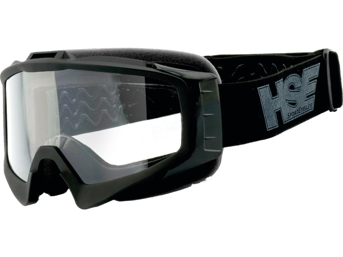 HSE SportEyes MX Glasses Black / Clear Lens