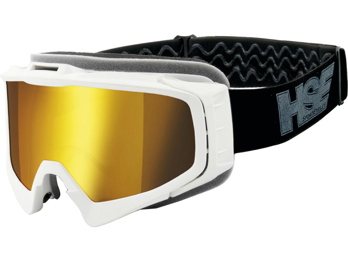 HSE SportEyes MX Glasses White / Gold Lens