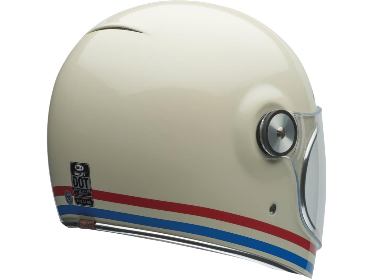 Bell Bullitt Retro White / Stripes Gloss White Oxblood Blue