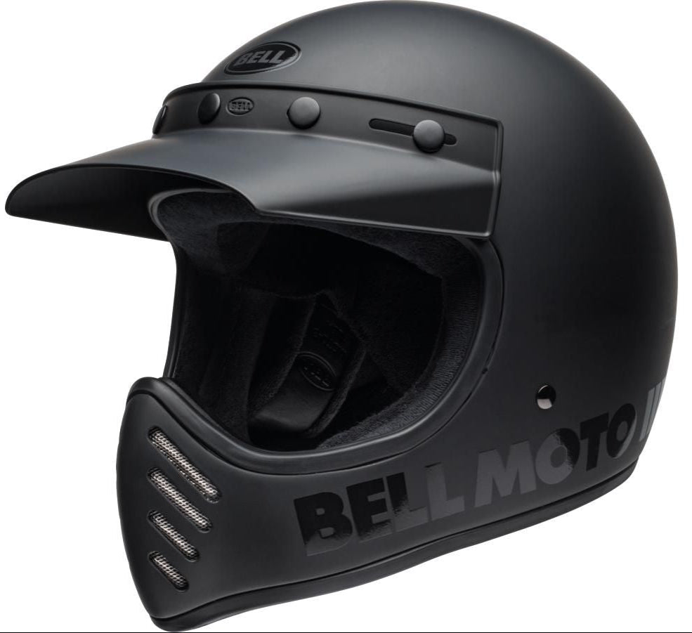 Bell Moto-3 Classic ECE 22.05 Flat Black - FREE UK Shipping, FREE 365 Day Returns | Moto Central