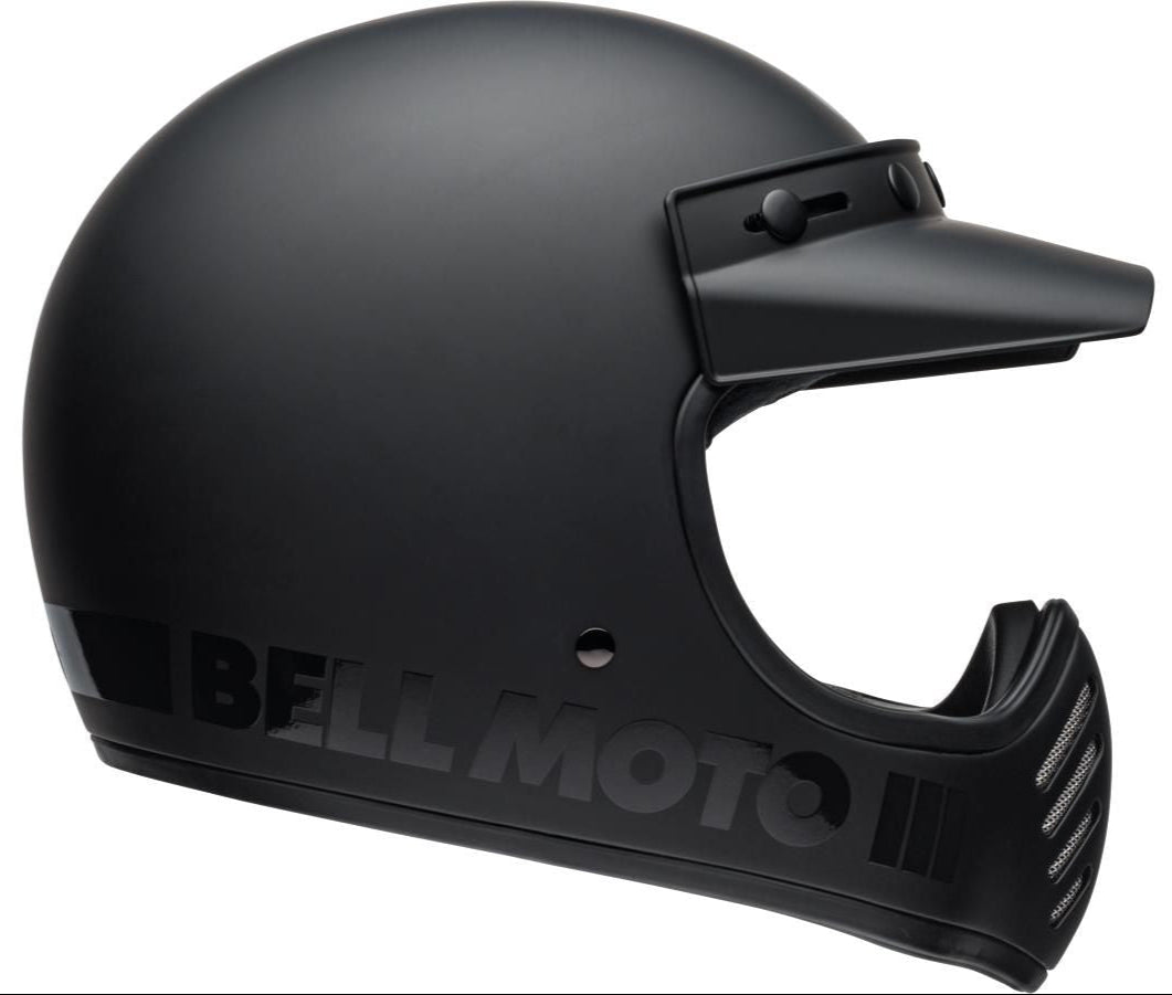 Bell Moto-3 Classic ECE 22.05 Flat Black - FREE UK Shipping, FREE 365 Day Returns | Moto Central