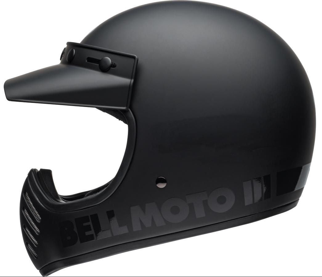 Bell Moto-3 Classic ECE 22.05 Flat Black - FREE UK Shipping, FREE 365 Day Returns | Moto Central