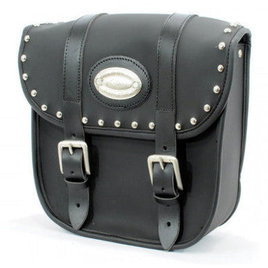Longride Studded Iparex Saddlebags Black - 16 Liters - product view