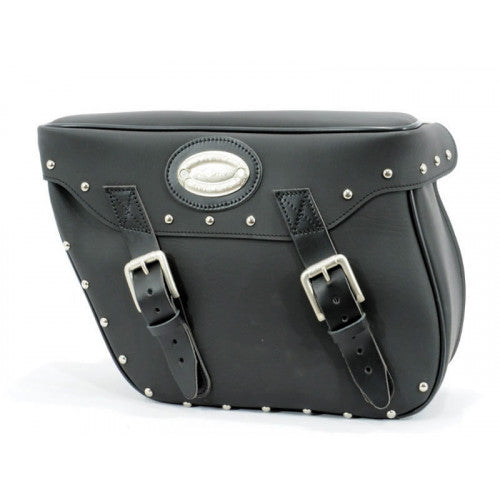 Longride Studded Iparex Saddlebags Black - 28 Liters