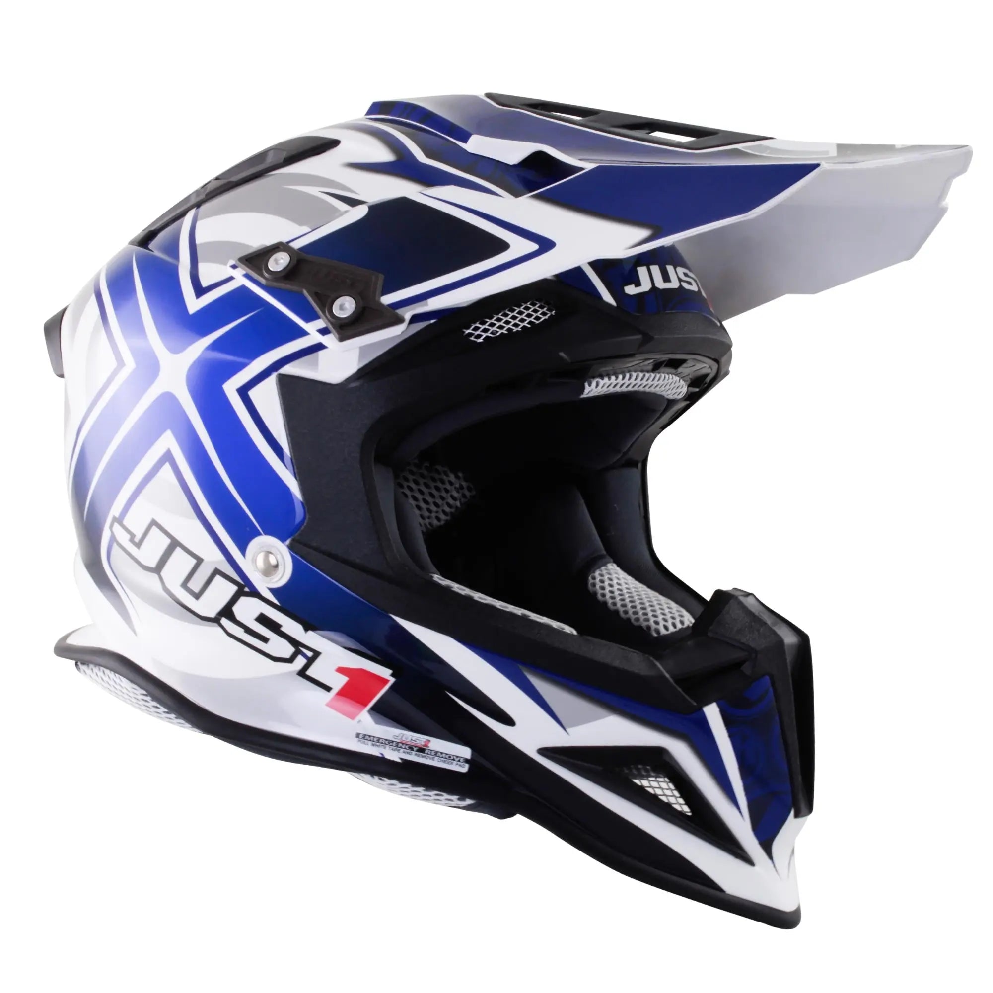 Just1 J12 Carbon MX Helmet Mister X Blue - FREE UK Shipping, FREE 365 Day Returns | Moto Central
