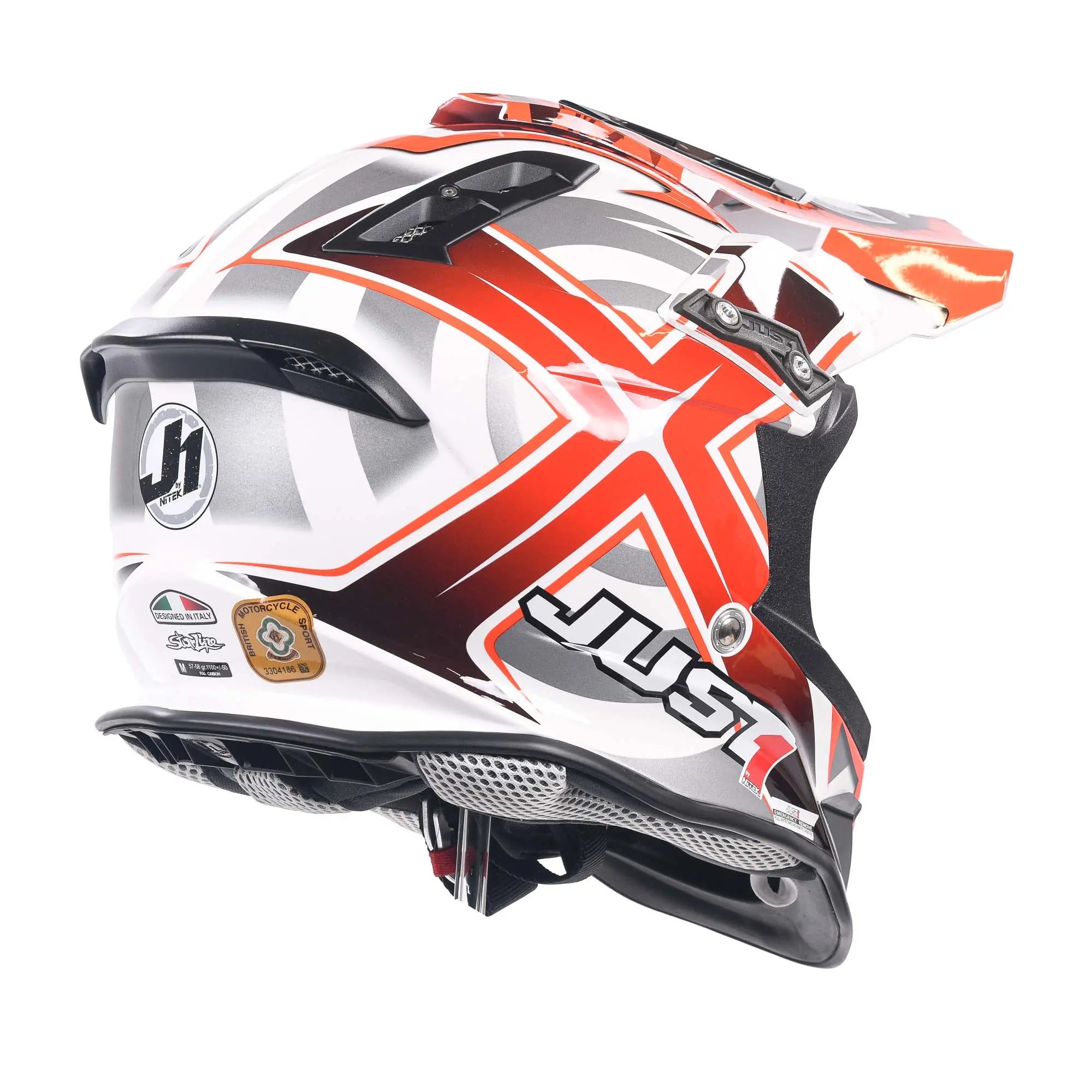 Just1 J12 Carbon MX Helmet Mister X Red - FREE UK Shipping, FREE 365 Day Returns | Moto Central