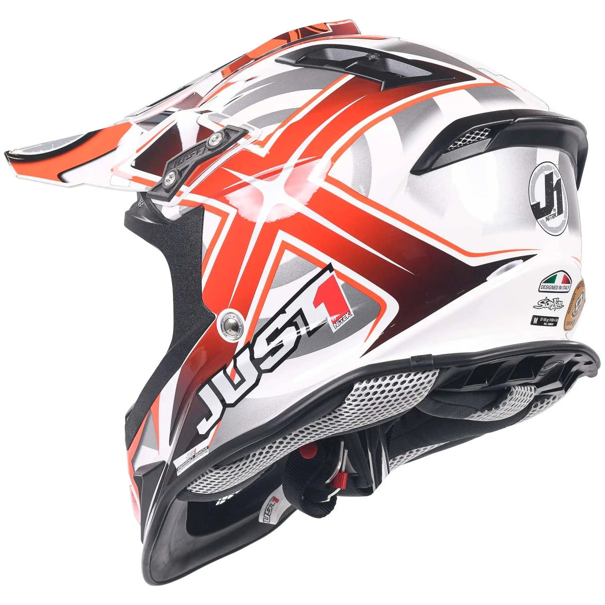 Just1 J12 Carbon MX Helmet Mister X Red - FREE UK Shipping, FREE 365 Day Returns | Moto Central