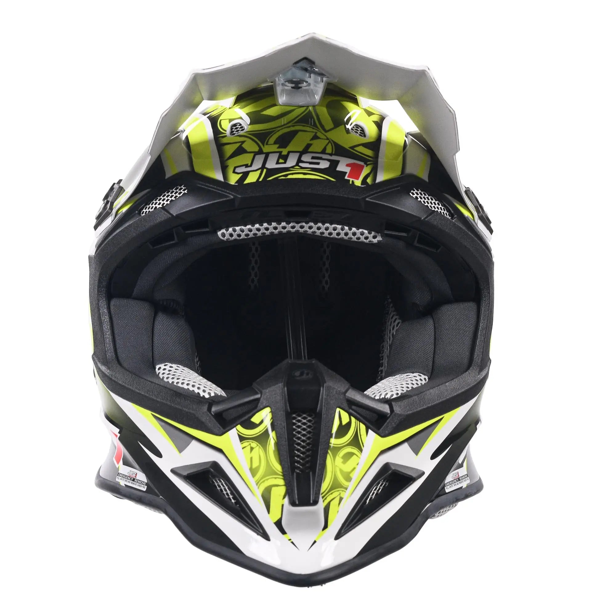 Just1 J12 Carbon MX Helmet Mister X Yellow - FREE UK Shipping, FREE 365 Day Returns | Moto Central