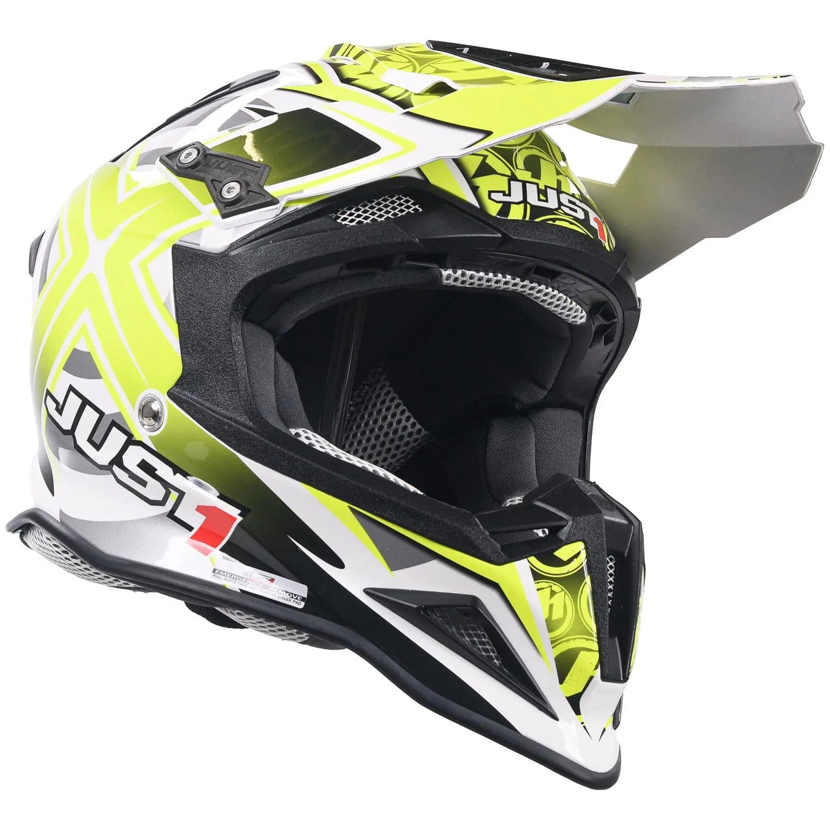 Just1 J12 Carbon MX Helmet Mister X Yellow - FREE UK Shipping, FREE 365 Day Returns | Moto Central