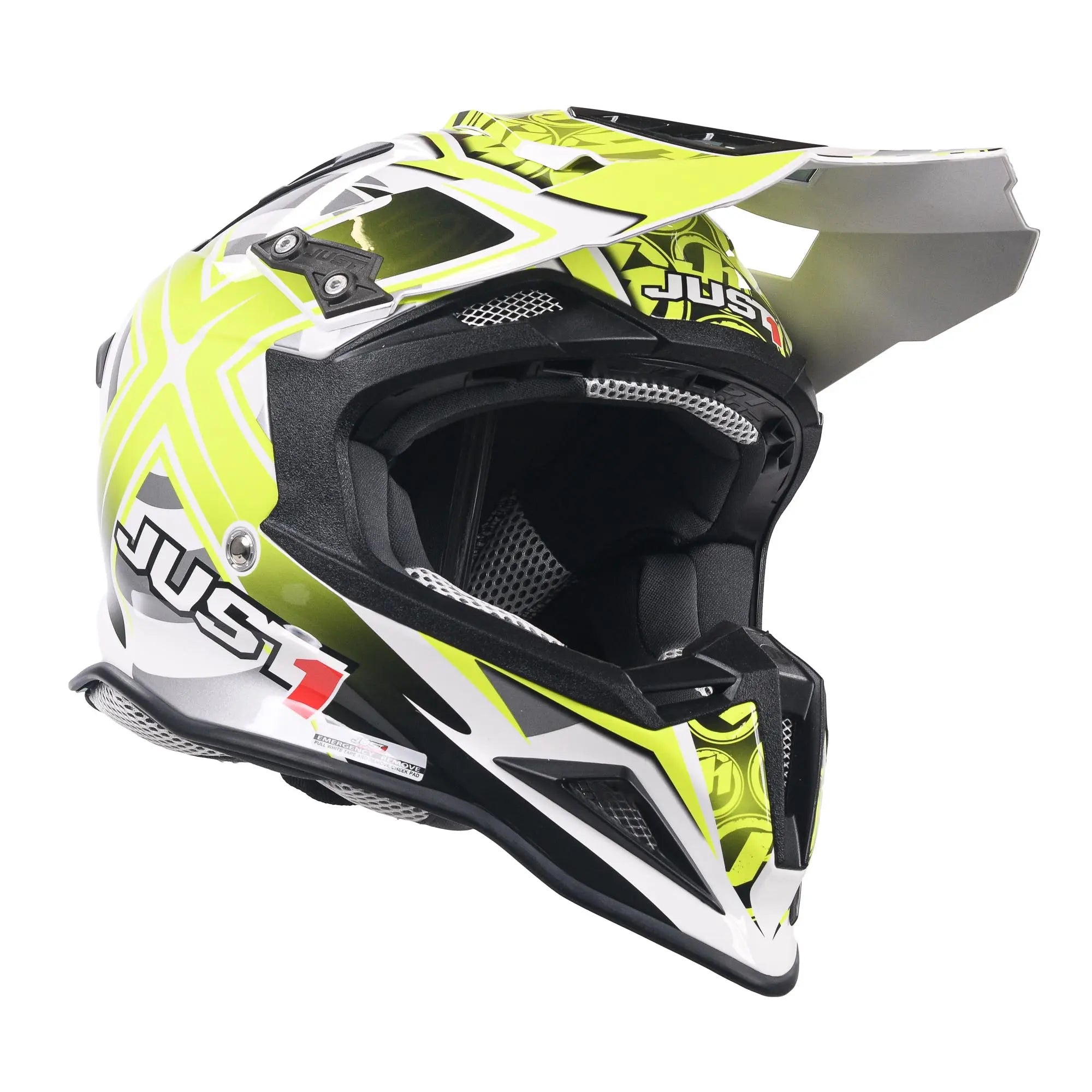 Just1 J12 Carbon MX Helmet Mister X Yellow - FREE UK Shipping, FREE 365 Day Returns | Moto Central