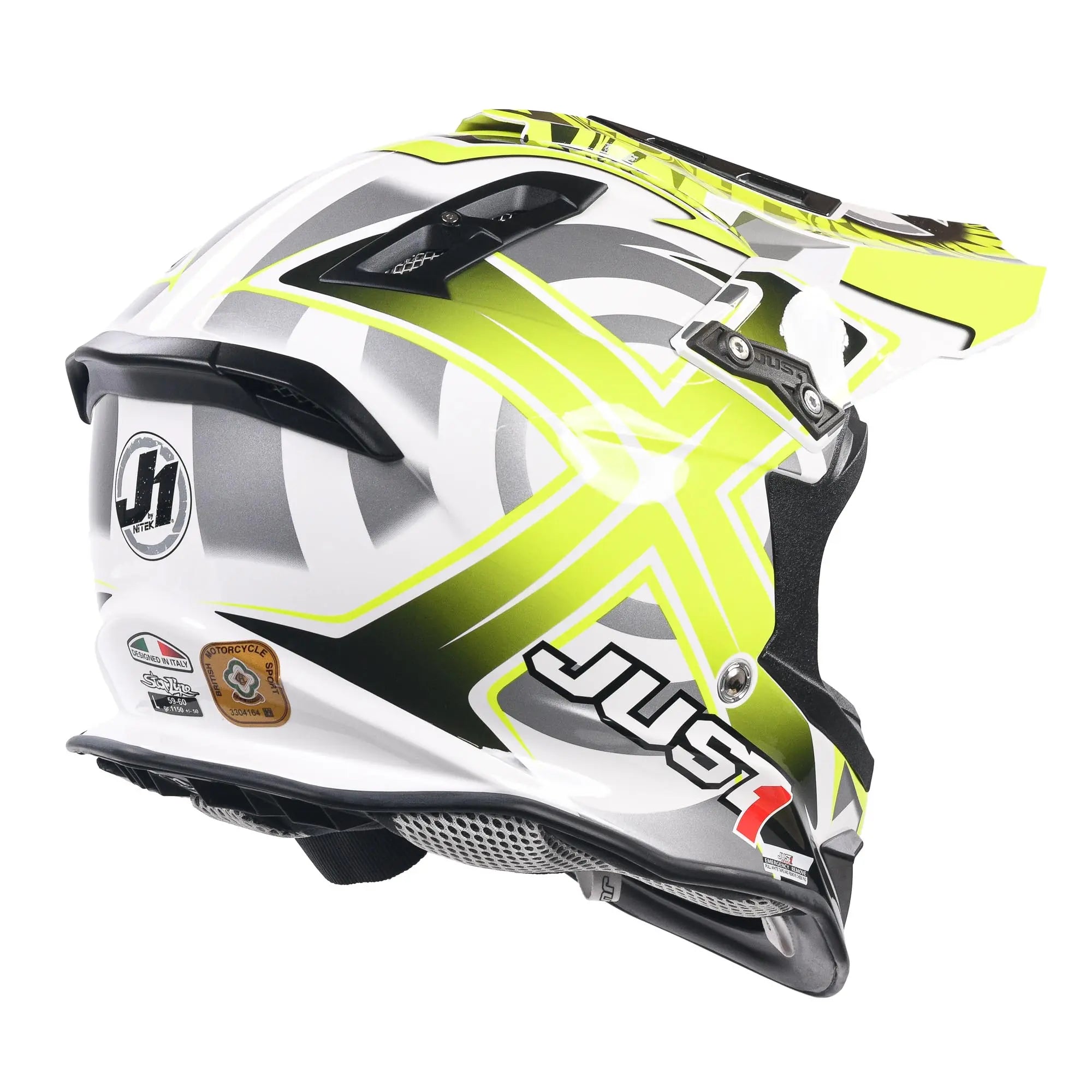 Just1 J12 Carbon MX Helmet Mister X Yellow - FREE UK Shipping, FREE 365 Day Returns | Moto Central