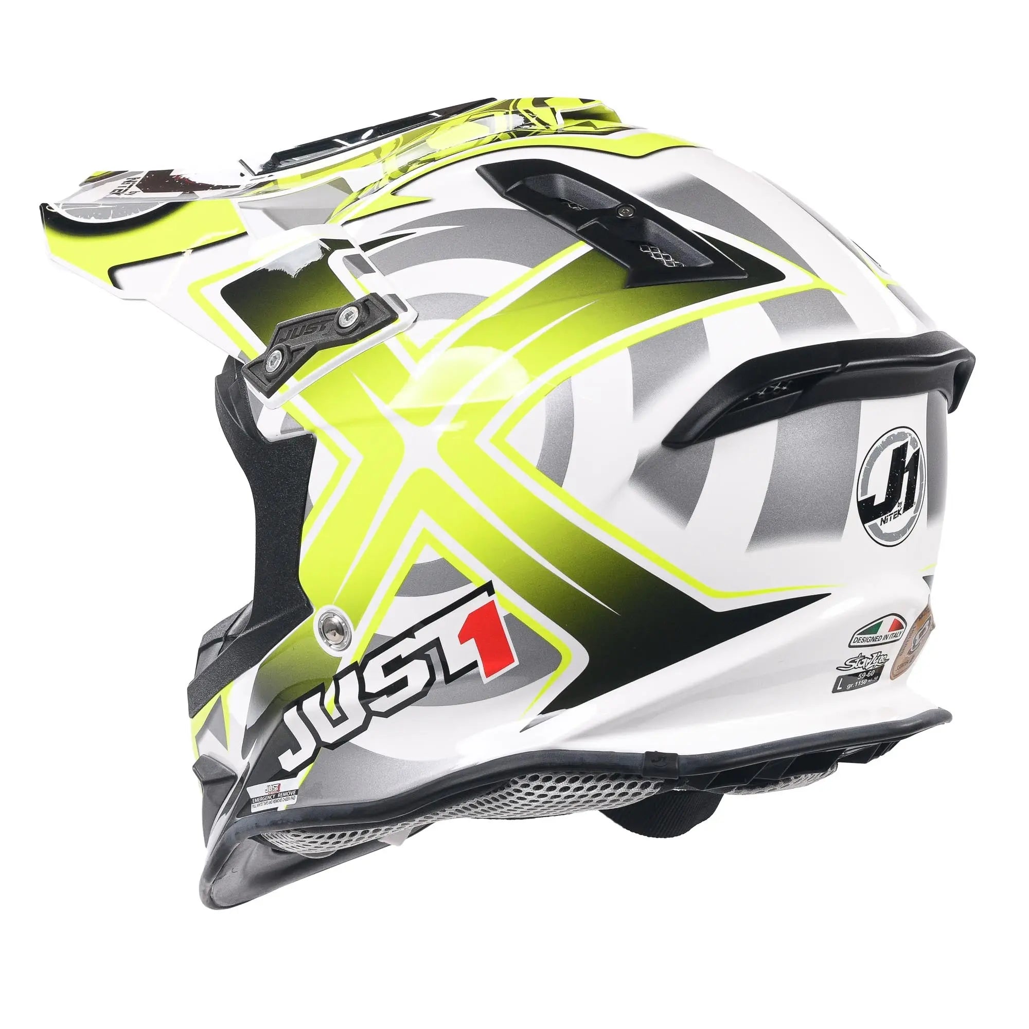 Just1 J12 Carbon MX Helmet Mister X Yellow - FREE UK Shipping, FREE 365 Day Returns | Moto Central