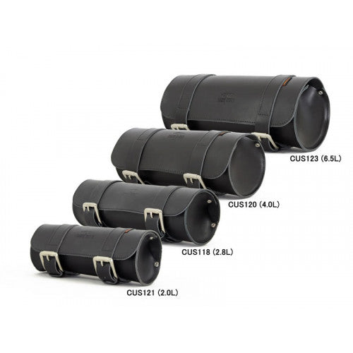 Longride Leather Tool Roll Bag Black - 6.5 Liters