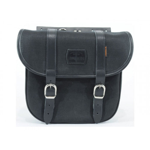 Longride Waxed Canvas LOX Saddlebag Black - 8 Liters