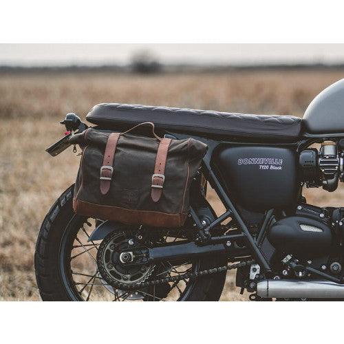 Longride Waxed Canvas Multifit Saddlebag Brown - 9.5 Liters