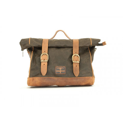 Longride Waxed Canvas Multifit Saddlebag Khaki - 9.5 Liters