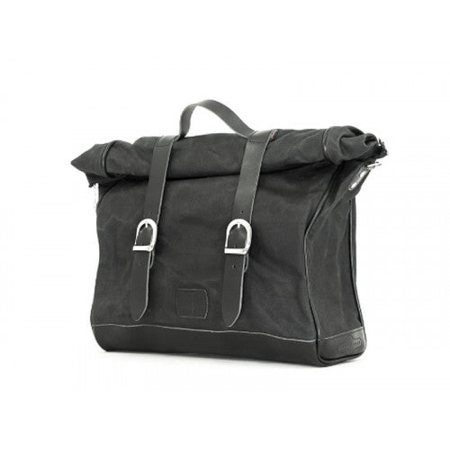 Longride Waxed Canvas Multifit Saddlebag Black - 18 Liters