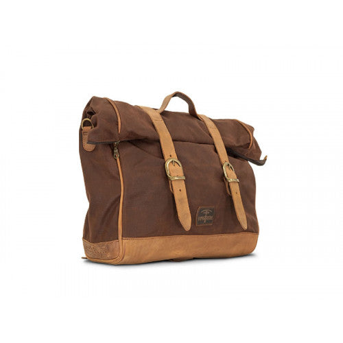 Longride Waxed Canvas Multifit Saddlebag Brown - 18 Liters