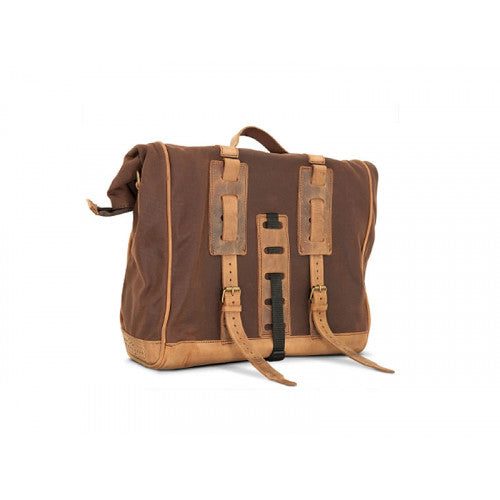 Longride Waxed Canvas Multifit Saddlebag Brown - 18 Liters
