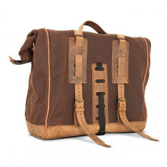 Longride Waxed Canvas Multifit Saddlebag Brown - 18 Liters - additional product view