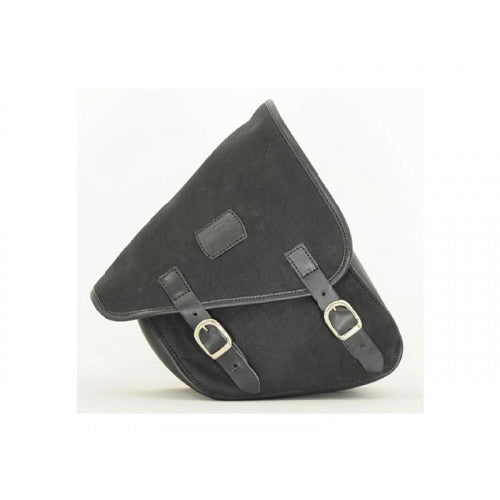 Longride Waxed Canvas Swing Arm Left Bag Black CUS274WBLA - 7.6 Liters