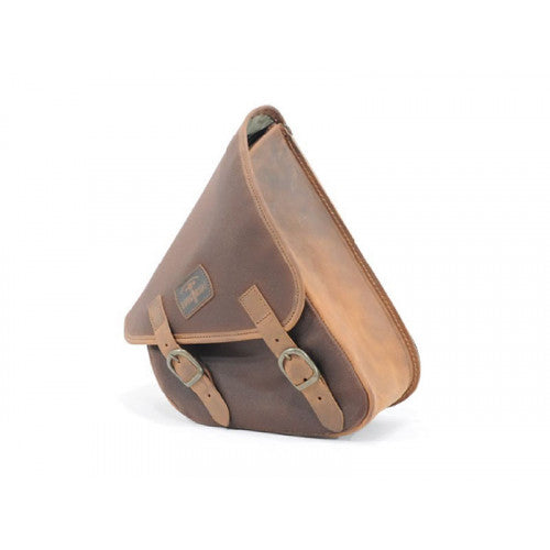 Longride Waxed Canvas Swing Arm Left Bag Brown CUS274WBRO - 7.6 Liters