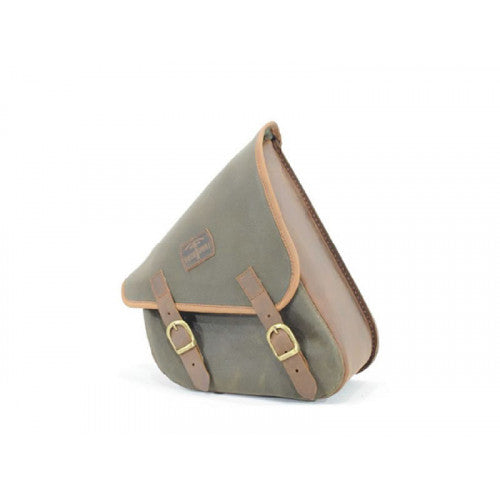 Longride Waxed Canvas Swing Arm Left Bag Khaki - 7.6 Liters