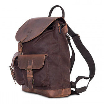 Longride Waxed Canvas Backpack Brown - 12.4 Liters - backpack front view