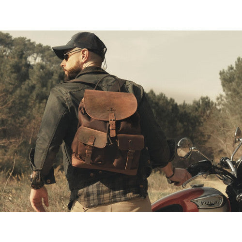 Longride Waxed Canvas Backpack Brown - 12.4 Liters