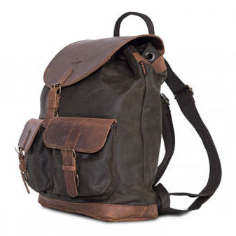 Longride Waxed Canvas Backpack Khaki - 12.4 Liters - backpack front view
