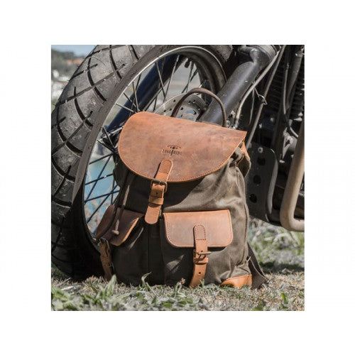 Longride Waxed Canvas Backpack Khaki - 12.4 Liters
