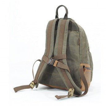 Longride Waxed Canvas Backpack Khaki - 11 Liters - backpack side profile