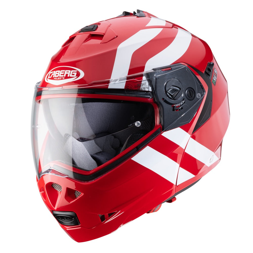 Caberg Duke 2 Super Legend Flip-Up Helmet Red/White FREE UK Delivery