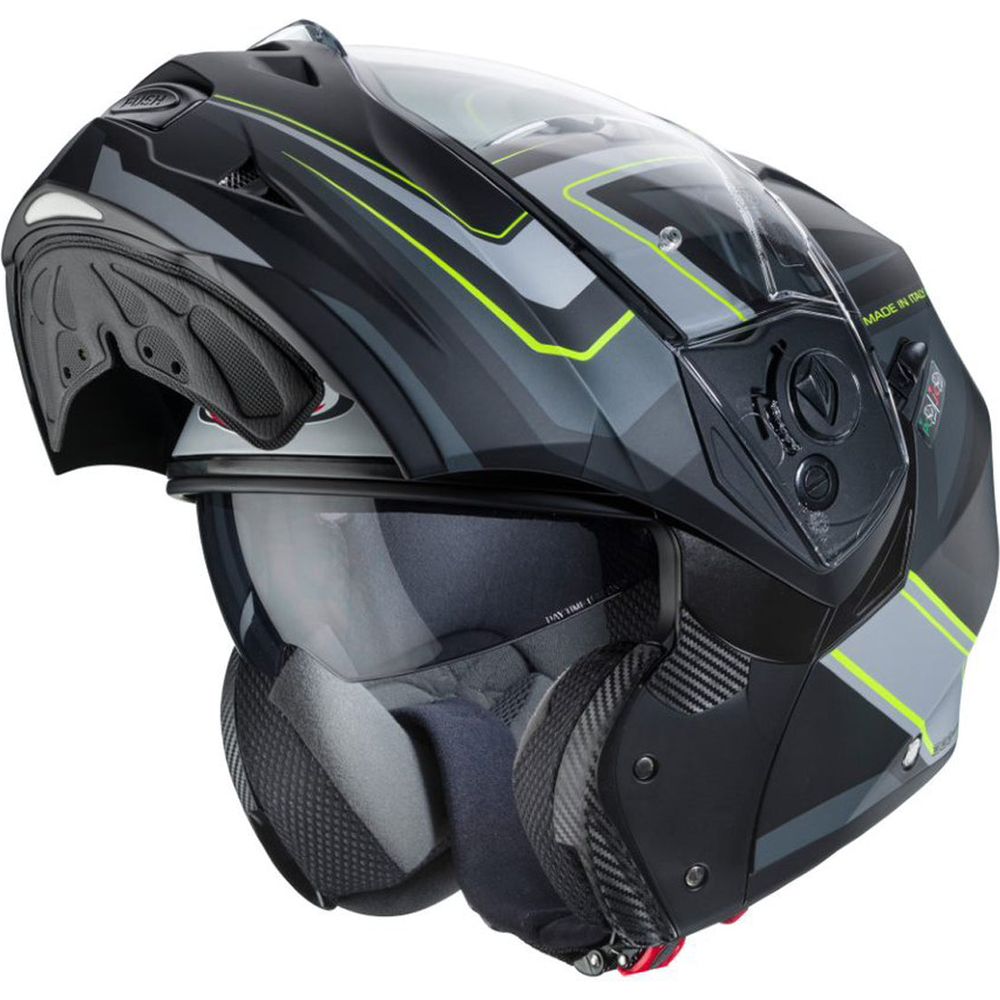 Caberg Duke 2 Tour Flip-Up Helmet Matt Black / Fluo Yellow / Anthracite / Silver - FREE UK Shipping, FREE 365 Day Returns | Moto Central