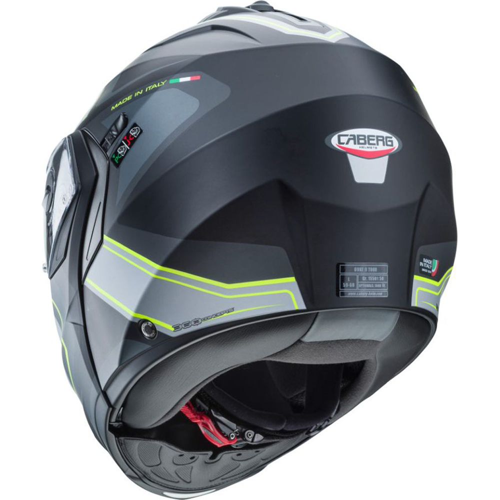 Caberg Duke 2 Tour Flip-Up Helmet Matt Black / Fluo Yellow / Anthracite / Silver - FREE UK Shipping, FREE 365 Day Returns | Moto Central