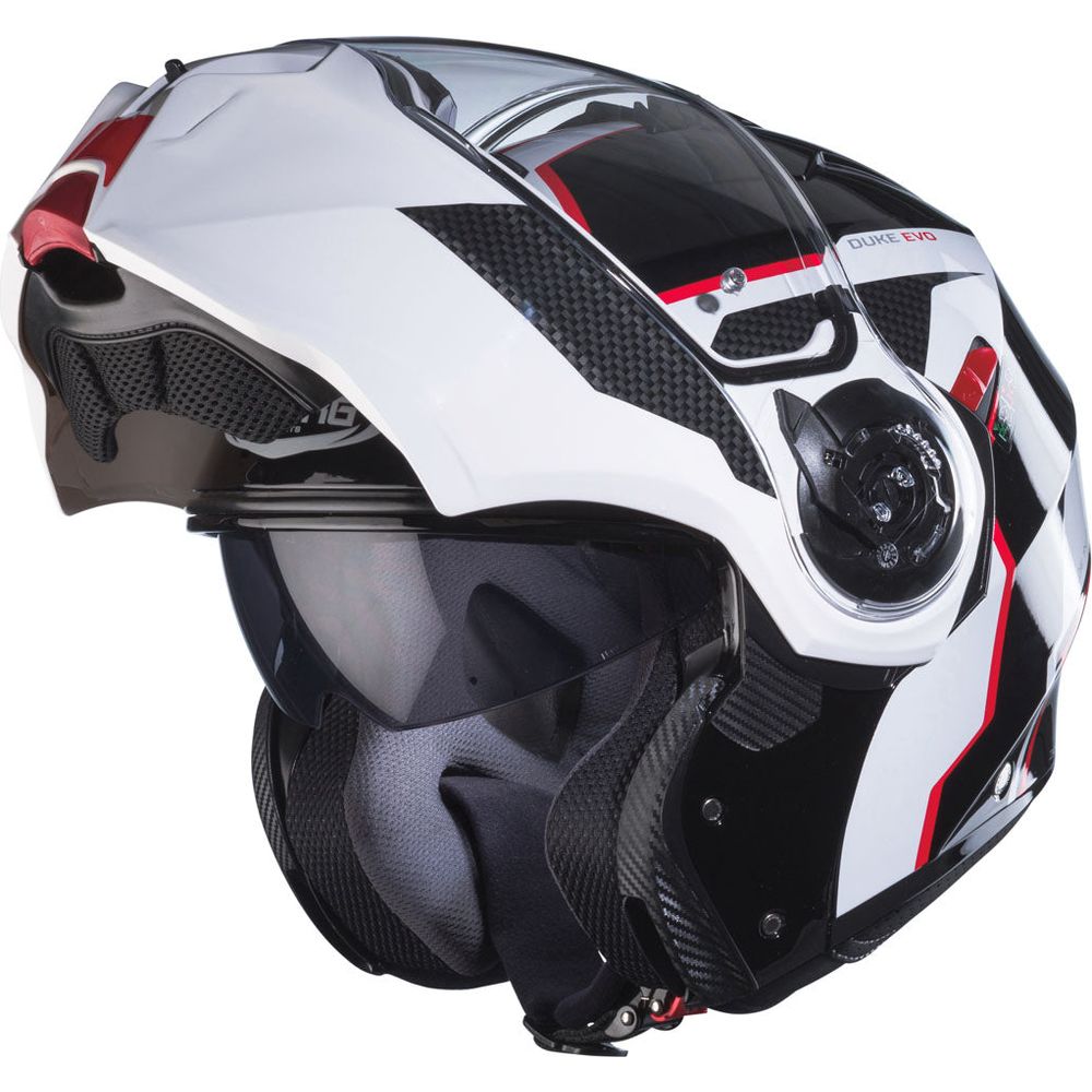 Caberg Duke Evo Move Flip-Up Helmet Black / White / Red - FREE UK Shipping, FREE 365 Day Returns | Moto Central
